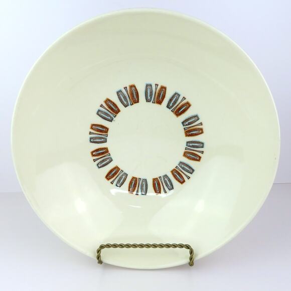 Colorcraft Taylor Smith Taylor Serving Bowl Java Key Blue Geometric MCM Pattern - Picture 10 of 10